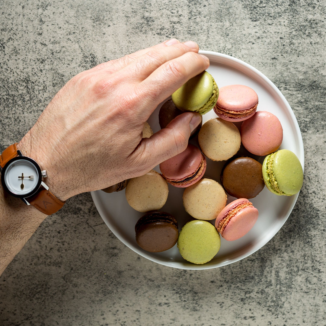 arranging macarons